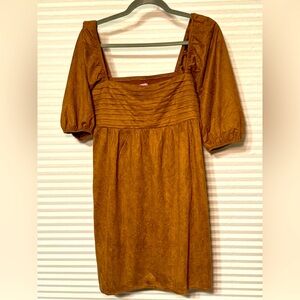 NWT Brown fall  microsuede mini dress medium